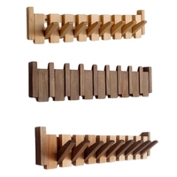 Perchero de pared personalizado con forma de teclas de piano, de madera, plegable, decorativo, para colgar sombreros y abrigos, para el hogar y la oficina.