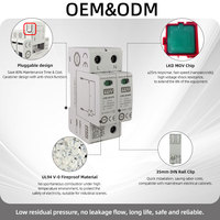 Dispositifs de protection contre les surtensions CE TUV 20Ka 40Ka 220V 275V 320V 385V 440V 1P+NPE T2 2 pôles parafoudre AC pour l'énergie solaire