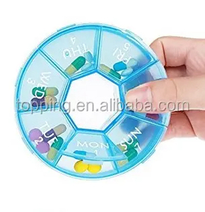 Phong cách mới vòng bảy ngăn điện tử hộp thuốc nhắc nhở hẹn giờ di động Đồng hồ báo thức hộp thuốc nhựa - Product Image 5