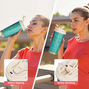 Botella de Agua Personalizada de Titanio Puro, Portátil, con Doble Tapa, Vaso de Café al Vacío para Oficina, con Cuerda, para Regalos y Bebidas - Product Image 6
