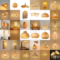 Lampu gantung bambu, lampu gantung bambu untuk ruang tamu, ruang makan, kamar tidur, restoran E26 E27