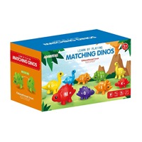 Juego Educativo de Aprendizaje del Alfabeto Dinos Montessori ABC, Juego de Emparejamiento de Letras Mayúsculas y Minúsculas, Rompecabezas de Clasificación para Desarrollar Habilidades Motoras Finas