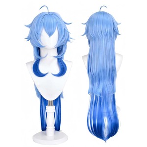 Juego Genshin Impact <span class=keywords><strong>GANYU</strong></span> <span class=keywords><strong>Cosplay</strong></span> azul esponjoso rizado peluca ondulada - Product Image 2