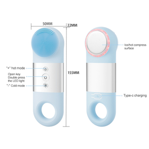 Cepillo <span class=keywords><strong>Limpiador</strong></span> Facial Eléctrico de Silicona Suave OEM/ODM, <span class=keywords><strong>Limpiador</strong></span> de Poros con 3 Niveles de Vibración, Limpieza Profunda de Nariz, Compresa Fría y Caliente - Product Image 6