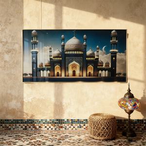 Peinture murale LED personnalisable en porcelaine de cristal, motif château islamique, pour décoration de fond de canapé moderne et d'étude. - Product Image 2