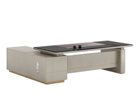 Tables de direction au design moderne Bureau en bois de luxe pour PDG avec chaise et armoire latérale