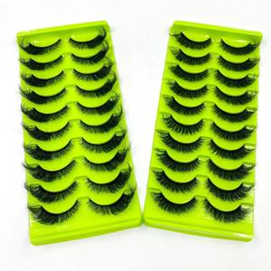 10 pares de pestañas postizas naturales 3D pestañas de visón Wispy Faux Mink pestañas hechas a mano ojo de gato extensión de pestañas herramientas de maquillaje de belleza - Product Image 1