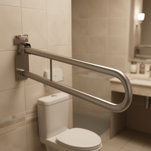 Barra de Apoyo Plegable de 85 cm de Acero Inoxidable con Portarrollos de Papel Higiénico, Equipo de Seguridad para Baño - Product Image 3