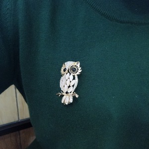 Broches en métal doré, motif hibou, oiseau, œil de chat, pavé de cristaux, bijoux pour sac à dos, accessoires pour sacs de soirée formels, article cadeau d'anniversaire - Product Image 4