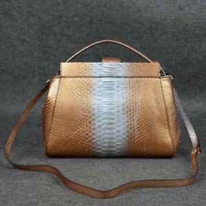 맞춤형 뱀 가죽 가방 숙녀 이국적인 피부 핸드백 브랜드 이름 마이크로 토트 백 OEM 지갑 가죽 공장 맞춤형 로고 백 - Product Image 6