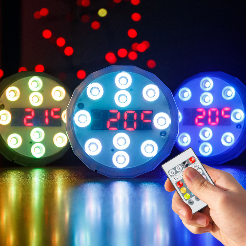 RGB 10LED IP68 Submersible LED Pool Lights with Remote Control 16 Colors & 4 Modes Garden Use Plastic Construction