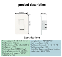 Interrupteur mural intelligent avec variateur de lumière, 3 voies, 15A, alimentation d'usine, nouveau