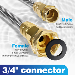 확장 가능한 금속 정원 호스 75ft 스테인레스 스틸 물 호스 50 FT-경량 비 킹킹 유연한 정원 호스 - Product Image 4