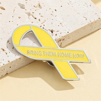 Yiwu Aceon acier inoxydable taille personnalisée texte personnalisé les ramener à la maison maintenant Anti guerre jaune émail ruban broche