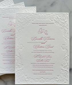 Invitación de papel de algodón clásica personalizada grabada e impresa con tarjeta de felicitación de tamaño personalizado digital o tipográfica - Product Image 4