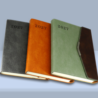 Carnet de planification premium 2027 A5, couverture rigide en PU, avec marque-page en ruban de soie, idéal pour les cadres et les professionnels