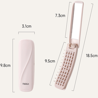 Peigne de beauté pliable tout-en-un |   Miroir intégré et épilateur auto-nettoyant |   Format de poche pour les retouches rapides et les voyages