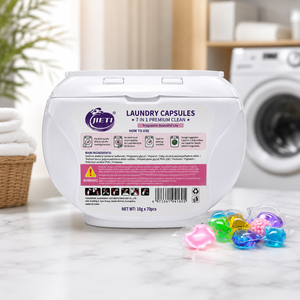 Cápsulas de lavandería JIETI 7 en 1 Premium Clean Pods 10g x 70 piezas con fragancia floral y frutal para uso en lavadora automática - Product Image 1