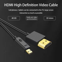 Cable Coaxial Xput de Micro a Micro, Chapado en Oro, 4K60Hz 3D, Macho a Macho, Cubierta de PVC, para Laptop, TV, Proyector, Monitor