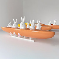 Sculpture de lapins uniques en fibre de verre, banc décoratif résistant aux intempéries, chaise décorative en forme d'animal pour espaces publics, jardins et centres commerciaux