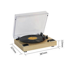 Transmission par courroie de lecteur de <span class=keywords><strong>gramaphone</strong></span> à dents bleues en bois classique et plateau tournant 33 1/3, 45, 78 tr/min avec lecteur de plateau tournant Lp à arrêt automatique - Product Image 3