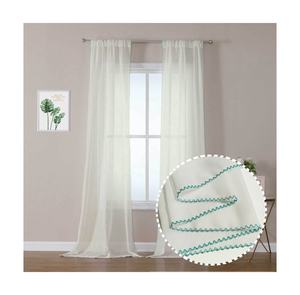 OWENIE-cortina de ventana transparente, color blanco claro, <span class=keywords><strong>para</strong></span> el hogar, listo <span class=keywords><strong>para</strong></span> usar, de fábrica, venta directa al por mayor - Product Image 1