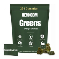 Bonbons gommeux OEM Daily Super Greens, spiruline, chlorelle, multivitamines et minéraux pour la santé digestive des adultes, 224 unités
