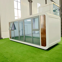 Cabine de bureau modulaire préfabriquée en acier, style moderne, luxueuse, installation rapide, blanche, type Apple