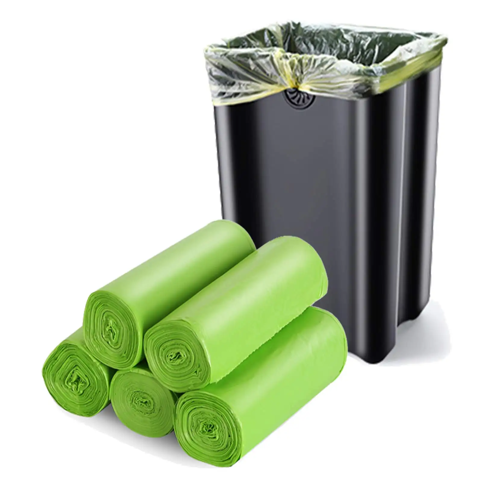 custom printed eco friendly biodegradable trash bags on roll for kitchen waste big compostable trash garbage bags