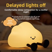 Veilleuse en silicone en forme de nuage avec minuterie, lumière chaude multicolore pour chambre à coucher, chambres d'enfants, allaitement des bébés