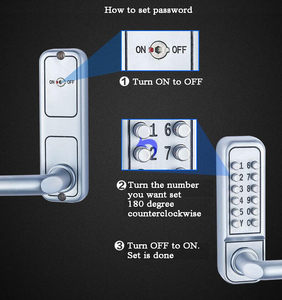 3rd Zinc Alloy Mechanical <strong>Door</strong> Lock Keyless Lever Handle Lock Swing Gate Password Lock - Product Image 4