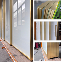 4 Panel Interior Slide Glass Door Internal Sliding Mirror Door Room Divider Movable Glass Wall Aluminum Sliding Door System