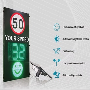 Panneau radar de signalisation de vitesse à matrice complète en métal, activé par véhicule, pour signalisation de circulation LED solaire avec retour d'information au conducteur - Product Image 2