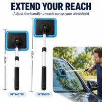Nettoyeur de pare-brise de voiture magnétique double personnalisé, sans traces, avec poignée extensible, conception double face pour pare-brise automobile