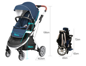 Cochecito de Bebé Automático Plegable al por Mayor, Bebek <span class=keywords><strong>Araba</strong></span> 3 en 1, Cochecito de Viaje 3 en 1 para Bebés de 0 a 3 Años - Product Image 3