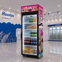 Nouveau réfrigérateur à boissons moderne et bon marché, réfrigérateur commercial vertical à porte vitrée pour magasin
