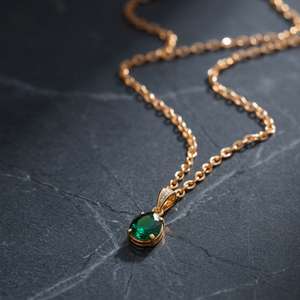 Collar de piedras preciosas Hydra verde de lujo en plata de ley 925 con baño de oro de 18 quilates - Product Image 4