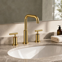 Mitigeur de lavabo moderne en acier inoxydable 304 noir mat, monotrou, à double poignée, avec cartouche céramique et aérateur, pour montage sur plan.