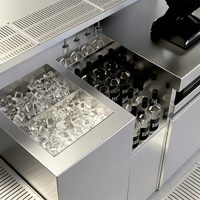 Comptoir de bar en acier inoxydable sur mesure avec vitrine réfrigérée pour bar à cocktails, boîte de nuit, bistrot, pub – Solution tout-en-un