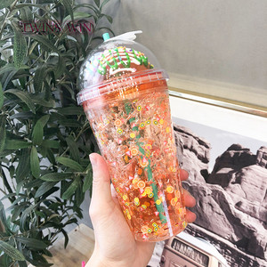Bouteille d'eau en cristal double paroi en forme de donut 400 ml avec couche de glace pilée, plusieurs couleurs au choix – La meilleure tasse pour l'été - Product Image 3