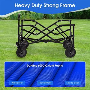 Utilisation quotidienne Shopping industriel OEM Wagon pliable à 4 roues avec grand stockage Système de pliage rapide Multi-usages tout-terrain - Product Image 6