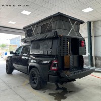 Camper léger pour camion : parois entièrement soudées en aluminium, extension latérale, côtés inclinés pour une résistance au vent réduite