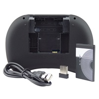 I8 Keyboard nirkabel Mini Fly Air Mouse Touchpad untuk Android TV pintar kotak PC RGB Backlight Li barery