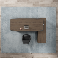 Bureau de direction moderne de luxe en forme de L avec table d'appoint Nouveau modèle de bureau et table de direction en bois massif