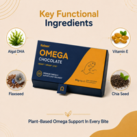 Collation Fonctionnelle au Chocolat Noir à Base de Plantes Oméga-3 DHA d'Algues Chia Graines de Lin Boîte Métallique 84g Soutien Quotidien au Bien-être et à la Santé Cérébrale