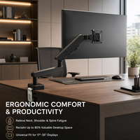 Support de moniteur ergonomique pour bureau avec canal de câblage intégral pour les espaces de travail au bureau et à domicile