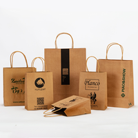 Sacs en papier kraft biodégradables, écologiques, résistants à la graisse, jetables, pour boulangerie, hot-dogs, sandwichs, hamburgers, sacs à emporter
