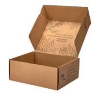 Boîte d'expédition en carton ondulé brun écologique avec gaufrage pour l'emballage de pots de miel, de thé et le stockage de bouteilles en verre