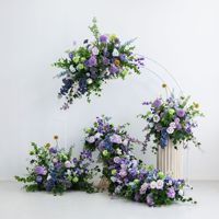 Ensemble de fleurs artificielles en soie violettes pour mariage, décoration florale mixte pour cérémonie, toile de fond de scène, setup photo, événement de mariage, fête