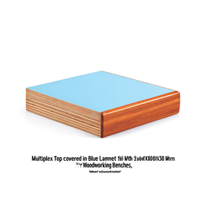 แผ่นไม้ลามิเนตสีน้ำเงิน Fami Multiplex พร้อมขอบไม้จริง ขนาด 2000x800x30 มม. สำหรับโต๊ะทำงานไม้ - Product Image 3